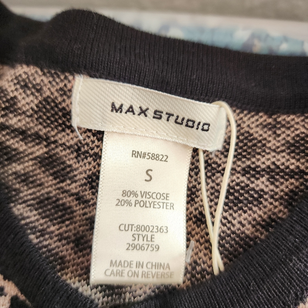 Max Studio Brown With Black Pattern Stretchy Long… - image 3